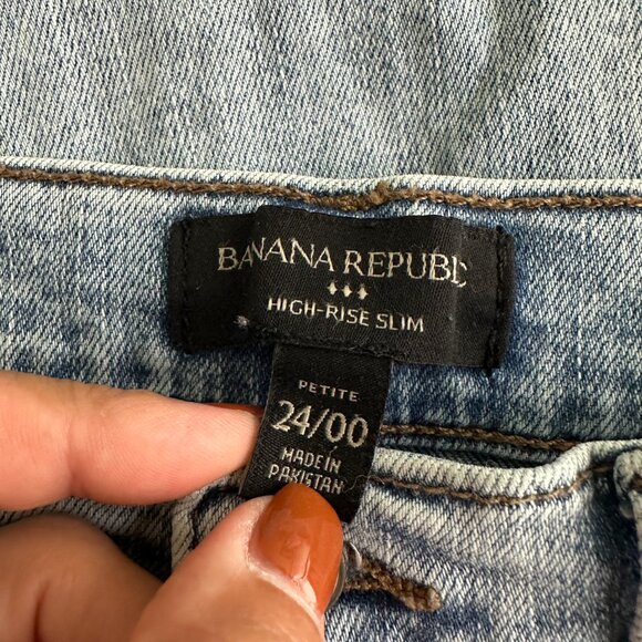 2/$30 Banana Republic New House High Rise Slim Straight Jeans Light Wash #BAG8 - Picture 5 of 8